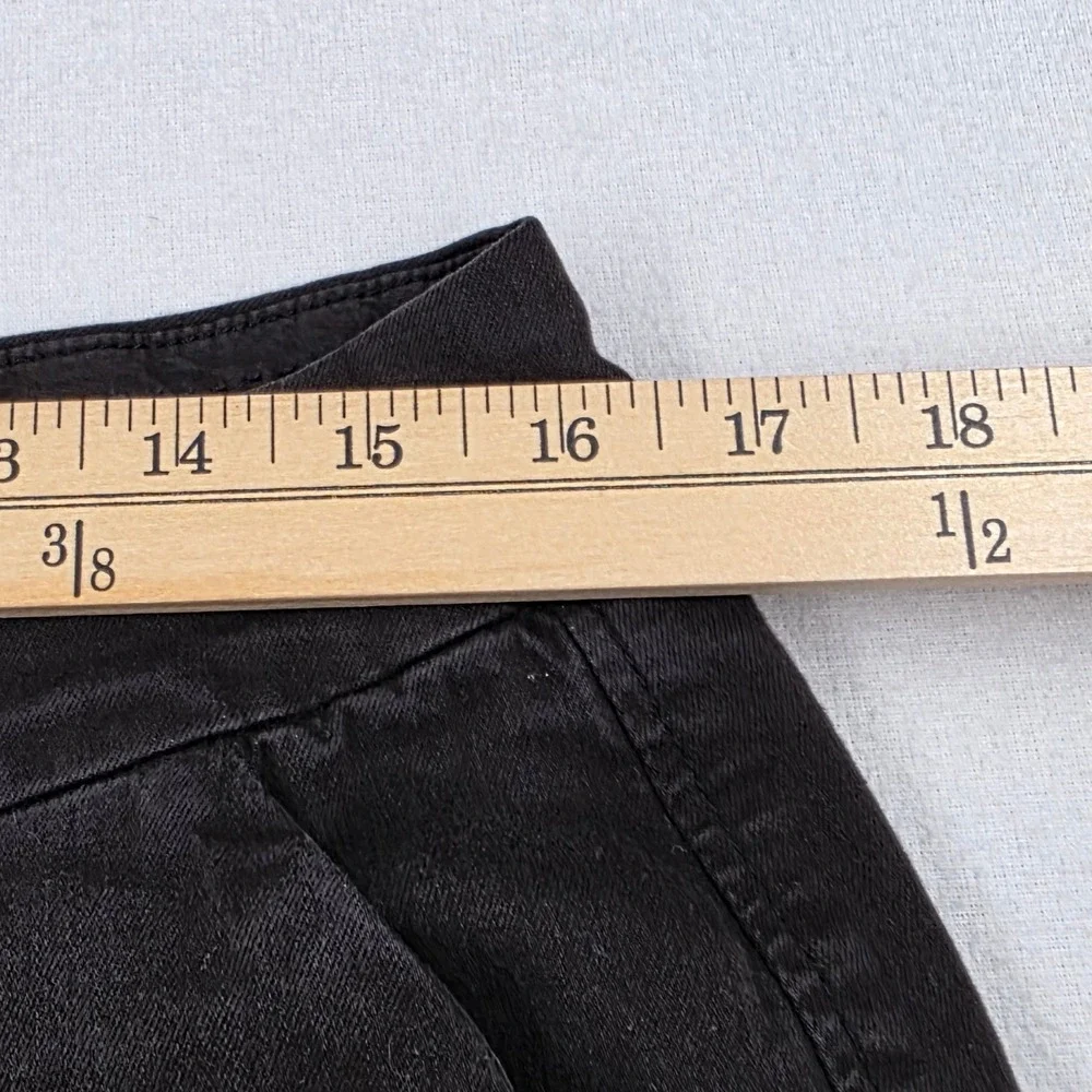 Dear John North Hampton Black High Rise Cuffed Shorts Size 31 Chino Stretch